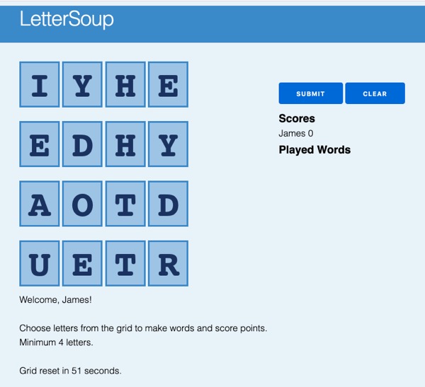 Boggle Game (Soup)