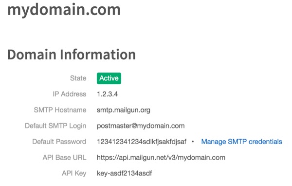 New domain on mailgun