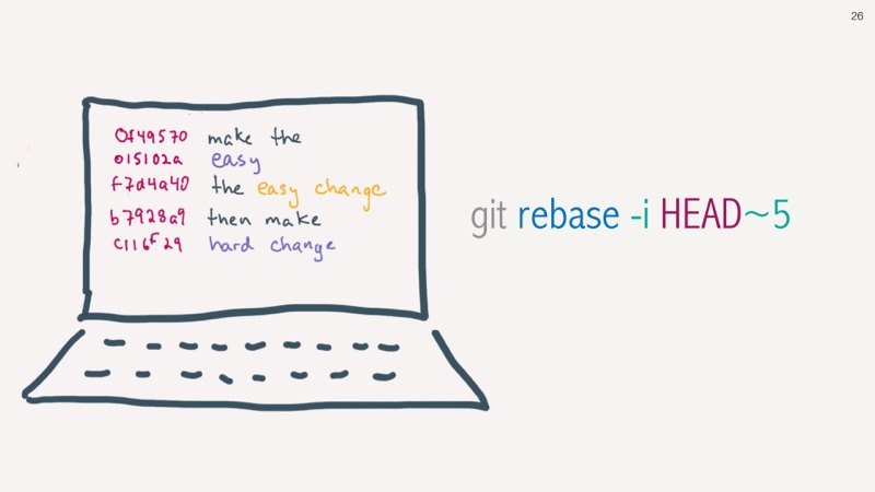 git rebase -i HEAD~25 slide 26