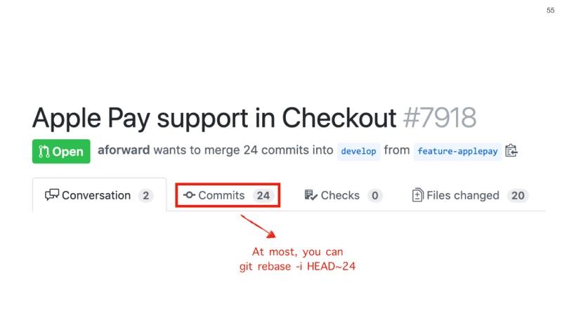 git rebase -i HEAD~25 slide 55